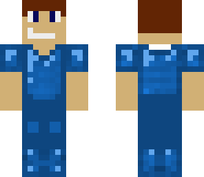 3d blue armor steve