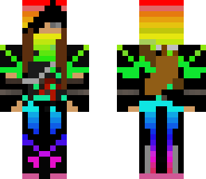 rainbow girl asasin with arrows and quiver