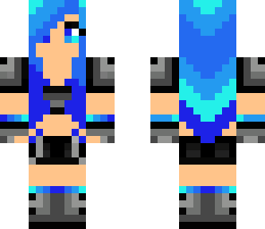 girl with blue hair and headphones