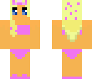 blonde girl with pink bikini