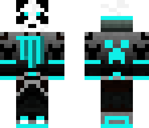 panda in cyan hoodie