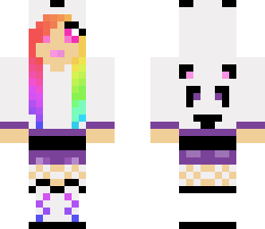 pretty rainbow panda girl