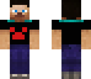 steve with red creeper shirt