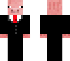 red pig in suit