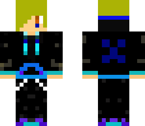blue gamer with creeper hoodie