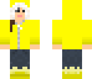 yellow fuzzy winter coat
