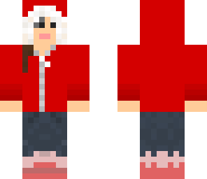 red fuzzy winter coat