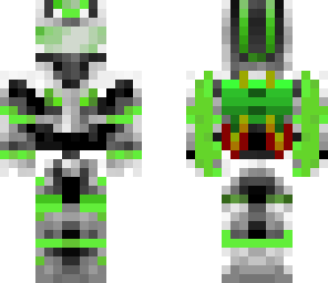 future robot green with jet pack