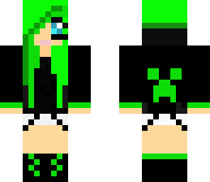 green creeper hoodie girl