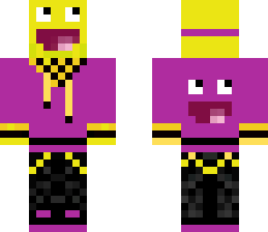 purple happy guy