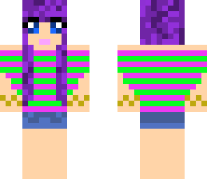 striped poncho girl
