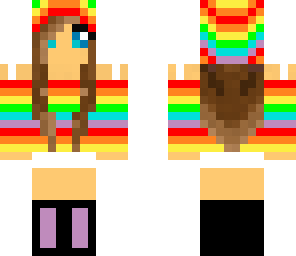 rainbow hoodie girl
