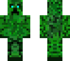 camo creeper with ice blue eyes