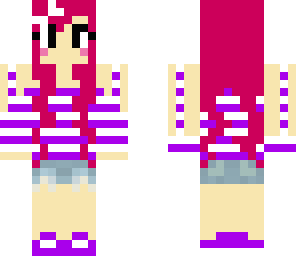 cute girl with pink hair