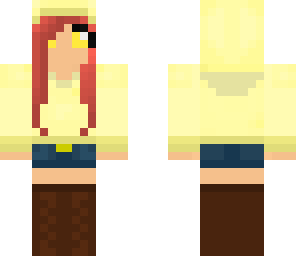 cute girl with a yellow hoodie