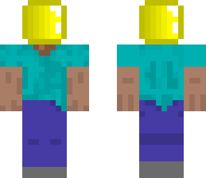 steve with a block of butter as a head