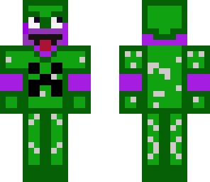 purple guy with green armour creeper face