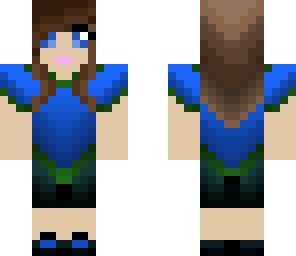 finished blue dressed woman