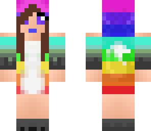 rainbow wolf fox girl