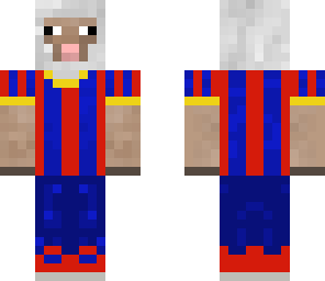 sheep in red and blue