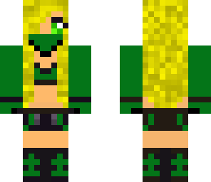 green and black ninja girl