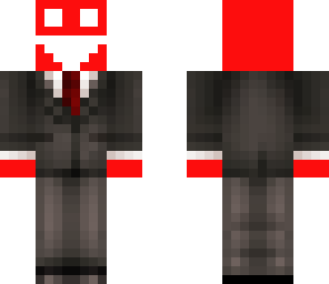 red guy in a suit