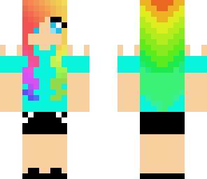 rainbow hair cute girl