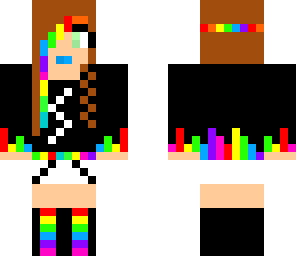 rainbow skrillex girl brown hair