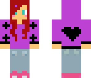 cool girl with sweatshirt purple