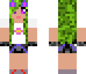 fashionable girl and green hair