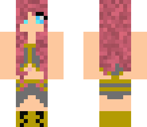 warrior girl with pink hair