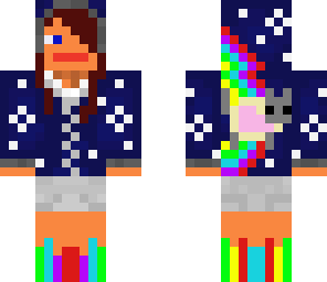 girl in nyancat hoodie