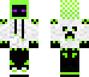 enderman verde y morado con gorro mejorado