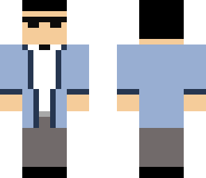 minecraft style gangnam style blue coat