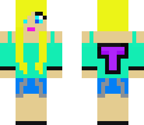 blode girl with t on the back