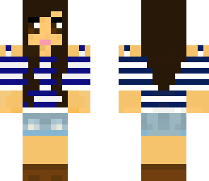 blue striped top girl