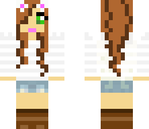 brown hari green eyed cat girl