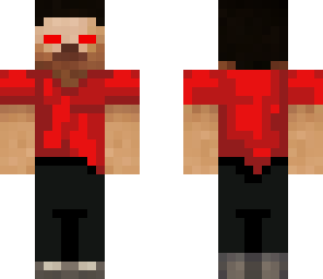 herobrine hd red shirt with red eyes