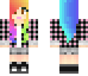 plaid rainbow girl