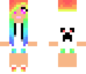 pretty cute rainbow creeper girl