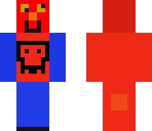 dj evil skull elmo in blue jacket and pants