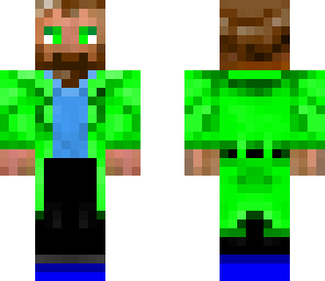 green coat man