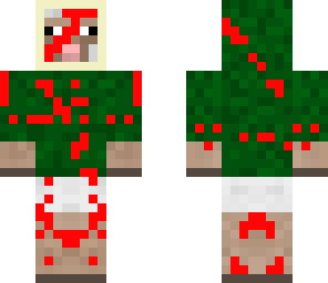 bloodied sheep wearing fur jacket