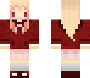 kawaii maroon school outfit