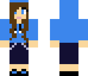 girl in cute blue hoodie