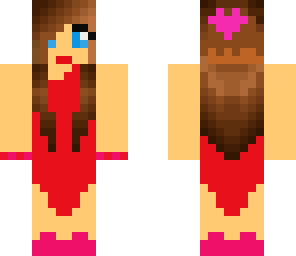 girl in red dress