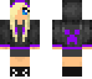 cool purple creeper hoodie girl
