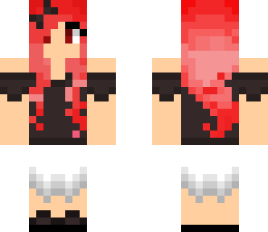 red hair black white clothes
