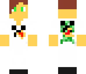 person with a minecraft themed shirt