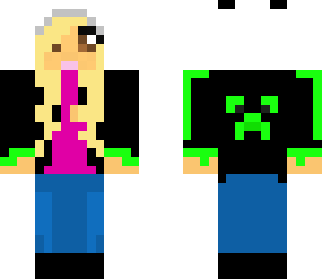 blond girl creeper jacket